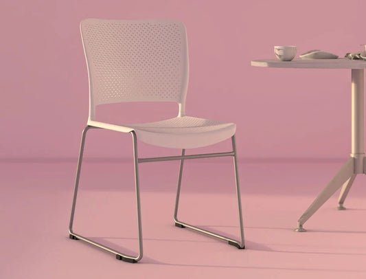 Cafe Chair White Colour Stackable